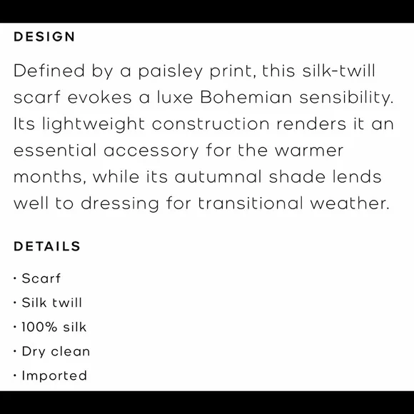 Michael Kors Paisley Scarf 100% silk olive green - Picture 4 of 8